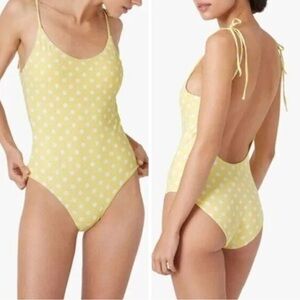 NEW Onia Polka Dot Sunshine Yellow Ginny One Piece Swimsuit, size M